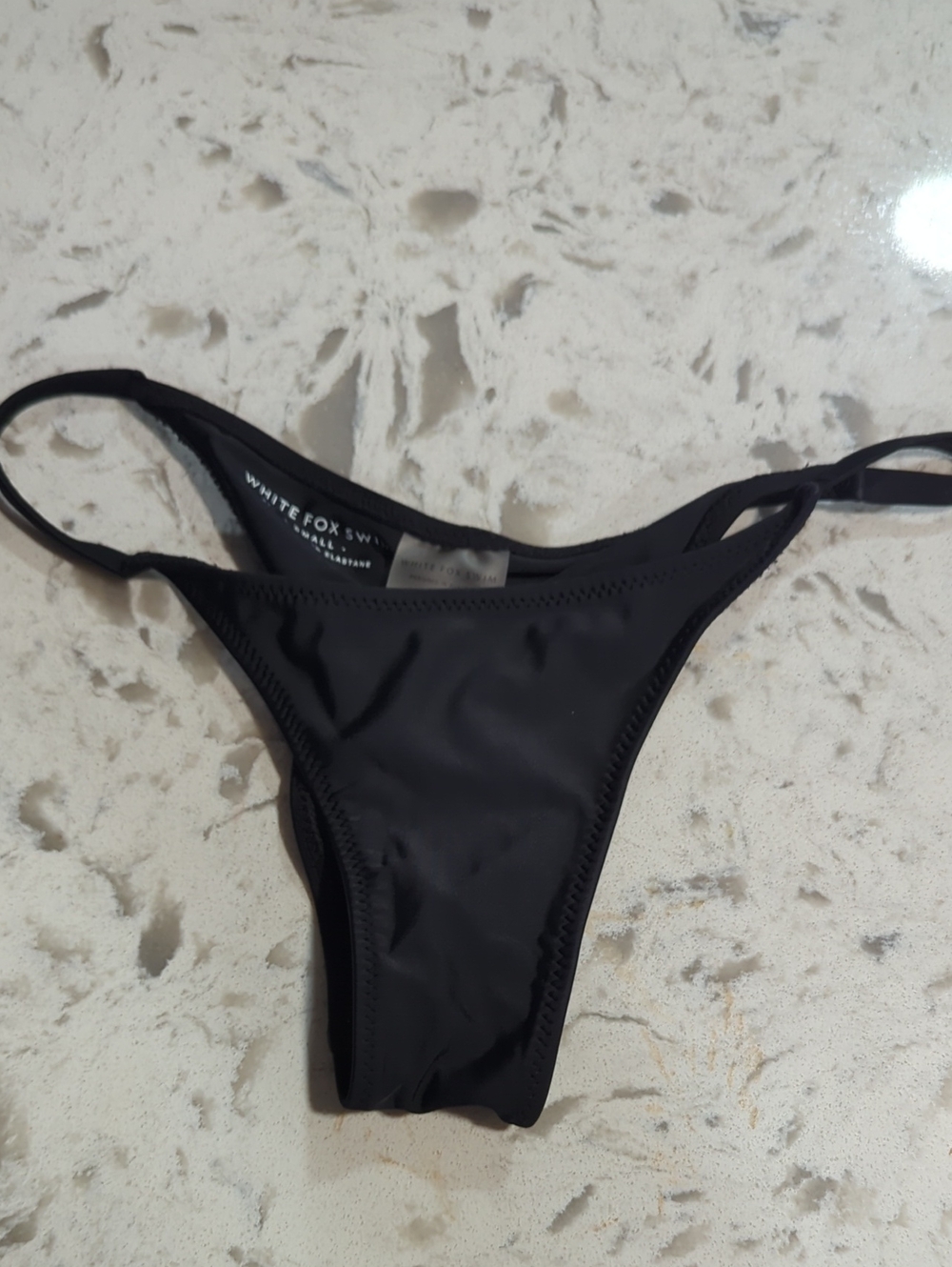 NWOT White Fox Boutique Black Minimal String Bikini Bottom
